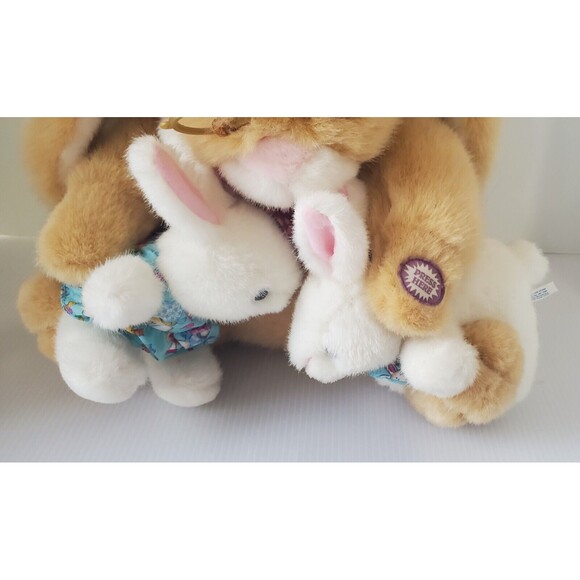 Dan Dee Easter Bunny Plush Animated 2 baby Bunnies Tells A Story Light Up Rabbit - Picture 3 of 9